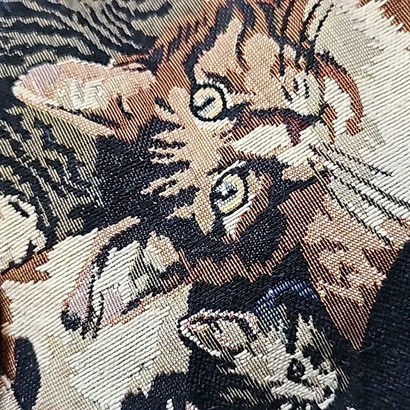 STUNNING VINTAGE CAT TAPESTRY SHOULDER BAG - Picture 12 of 13